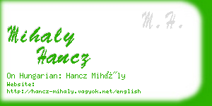 mihaly hancz business card
